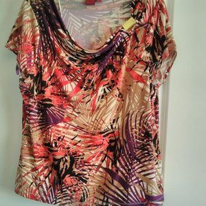 212 Collection Tropical print  blouse Size XL
